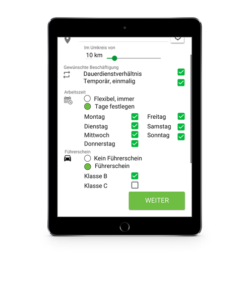 JobCheck_Arbeitszeit_Tablet JobCheck Arbeitszeit Job