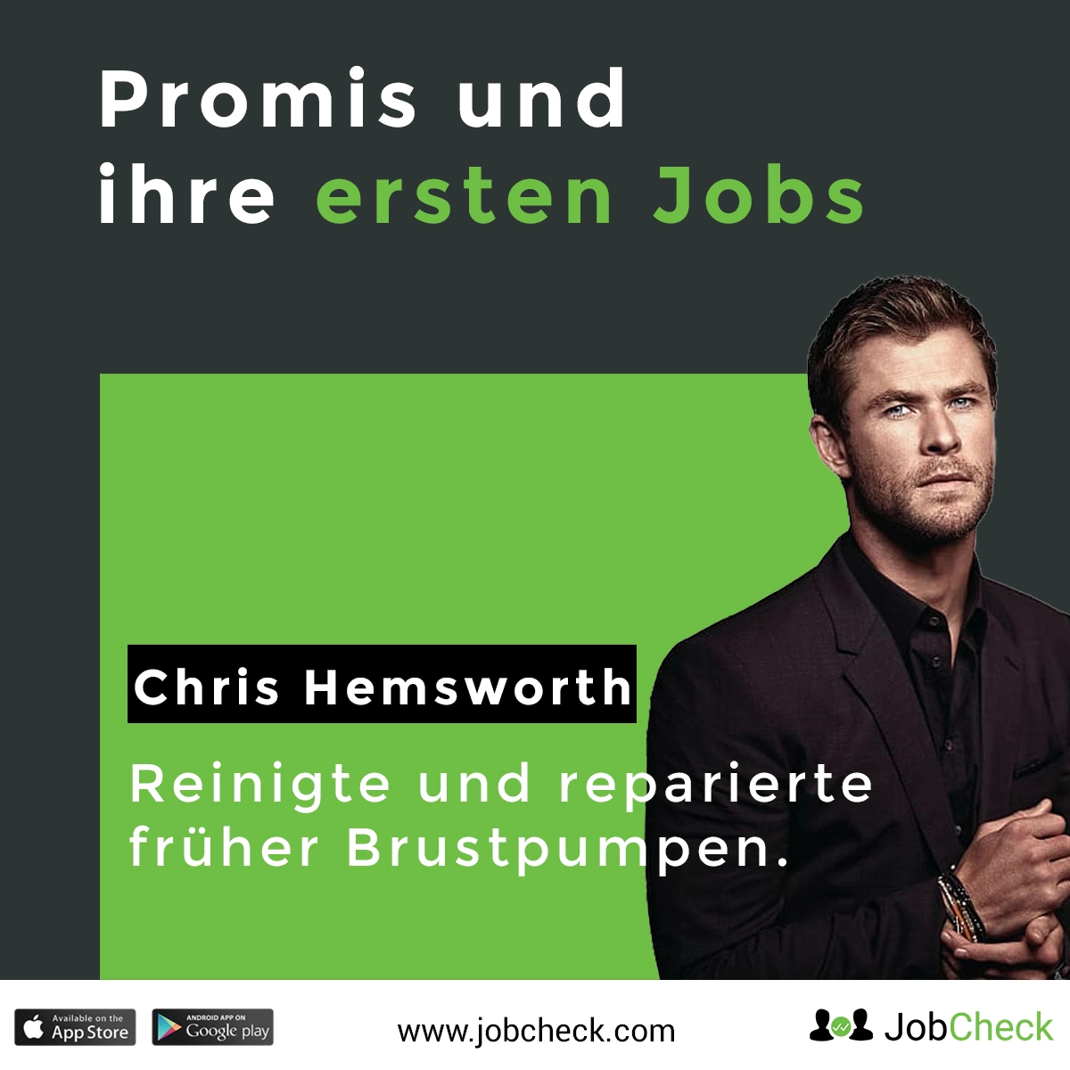 Chris Hemsworth erster Job als Brustpumpenreiniger