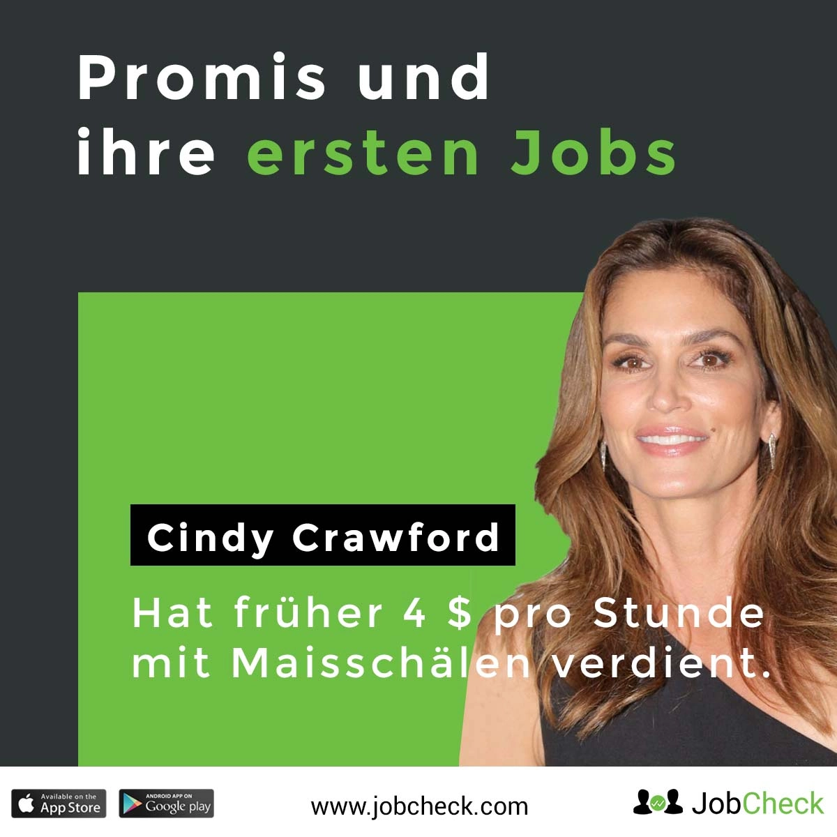 Cindy Crawford erster Job als Maisschälerin