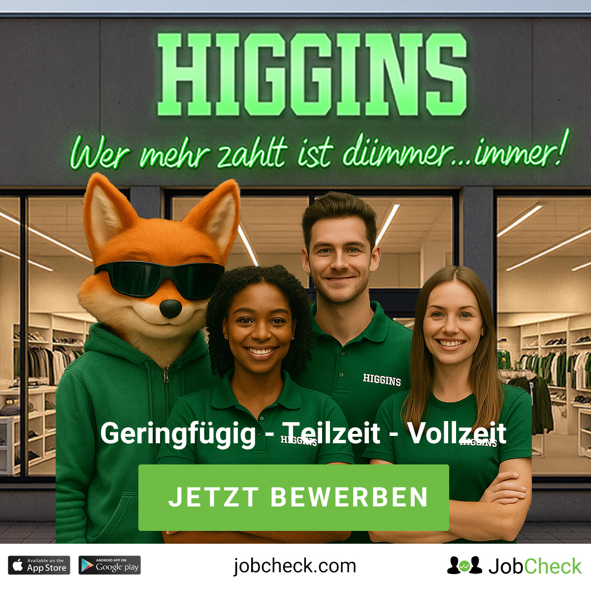 Aktuelle Jobs bei HIGGINS