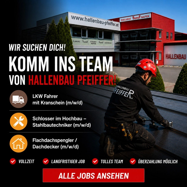 Aktuelle Jobs bei Hallenbau Pfeiffer